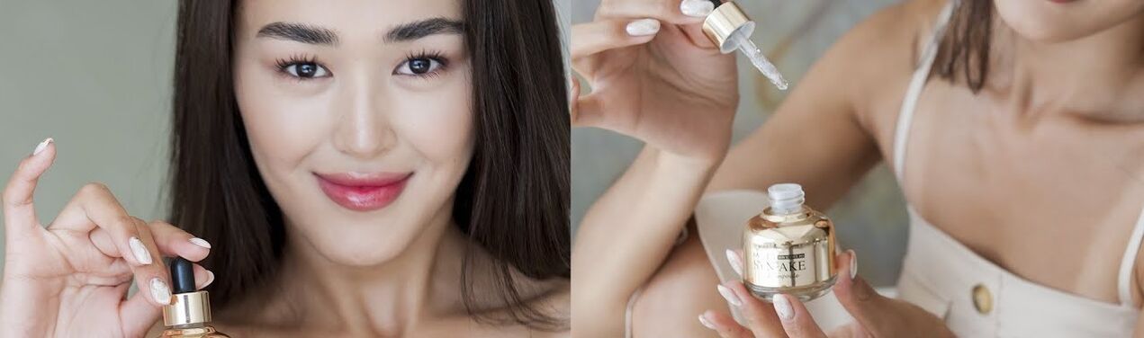 Appliquer un sérum sur la peau pour le rajeunissement du visage